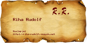 Riha Rudolf névjegykártya